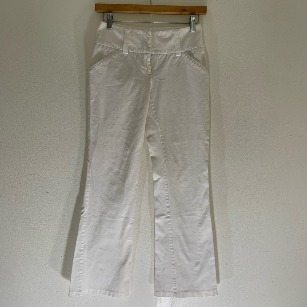 INC International Concepts Crisp White Flare Pants
